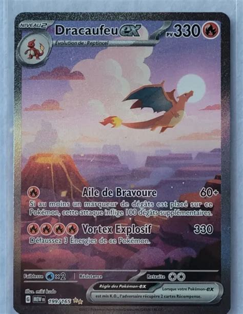 CARTE POKÉMON 151 DRACAUFEU EX Alternative 199 165 EV3 5 Neuf FR EUR