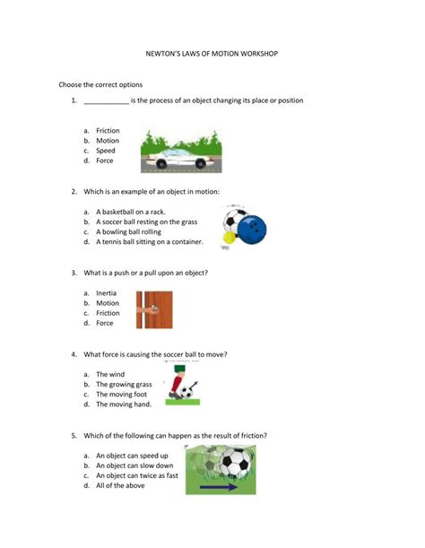 Third Law Of Motion Worksheet Printable Forces And Newtons L