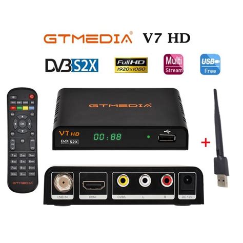 Gtmedia V7 HD S5X DVB S S2 Satellite Receiver Support BISS Key H 264