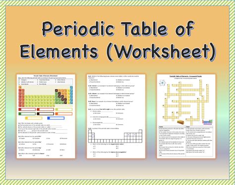 Free Printable Periodic Table Worksheets Worksheets Library