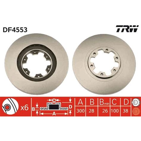 2X TRW BREMSSCHEIBEN 300mm BELÜFTET VORNE PASSEND FÜR INFINITI QX4 NISSAN