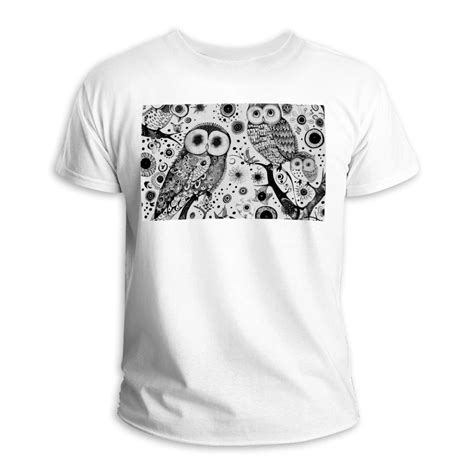 Womens T Shirts Womens Novelty T Shirts White Black Owl Floral