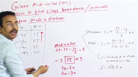 How To Find Class Boundaries Intervals By Given Mid Value Mathur Sir