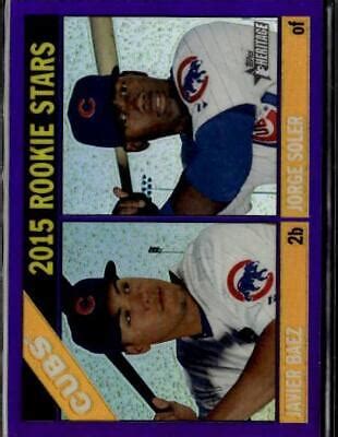 2015 Topps Heritage 139 Cubs Javier Baez Jorge Soler Chrome Purple