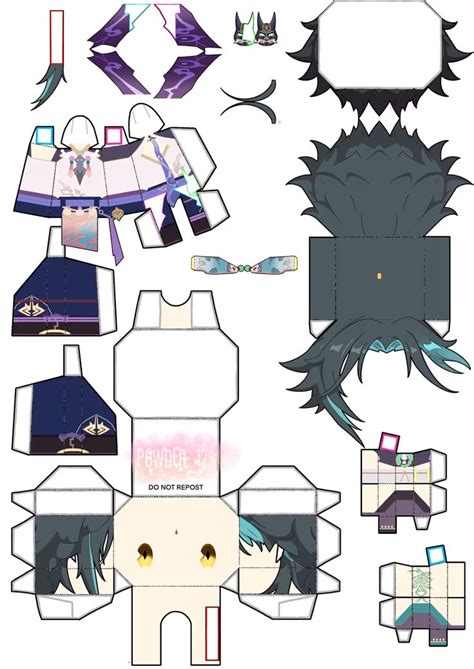 Xiao Genshin Impact Papercraft In Paper Doll Template Hello