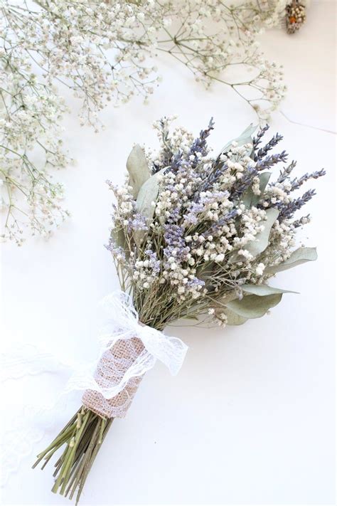 Lavender Bouquet Wedding Babies Breath Bouquet With Etsy In