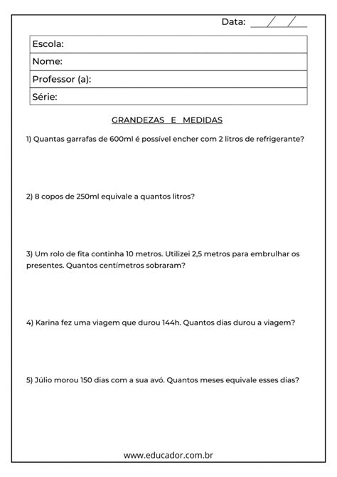 PORTAL ESCOLA MATEMÁTICA 4 ANO 150 ATIVIDADES EXERCÍCIOS PARA