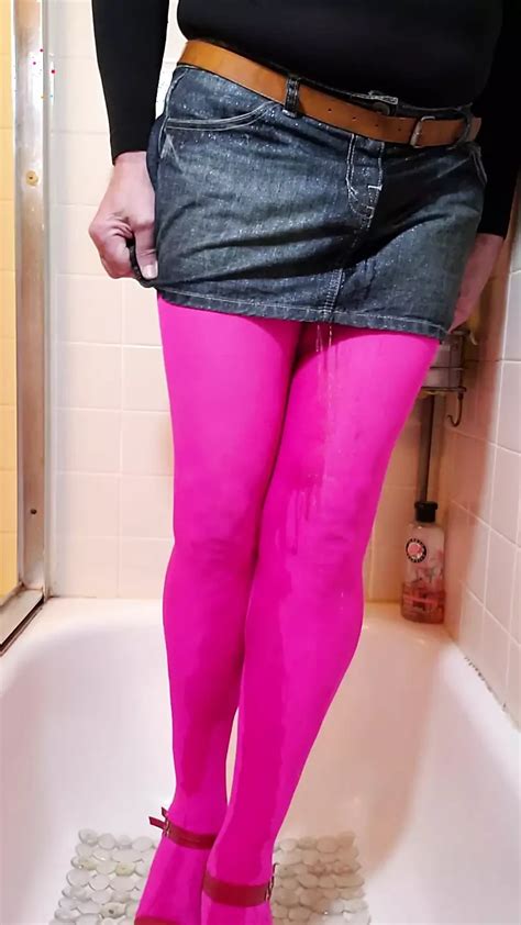 Cd Piss My Pink Nylon Pantyhose And Miniskirt Gay Crossdresser Porn Feat Autoerotic Xhamster