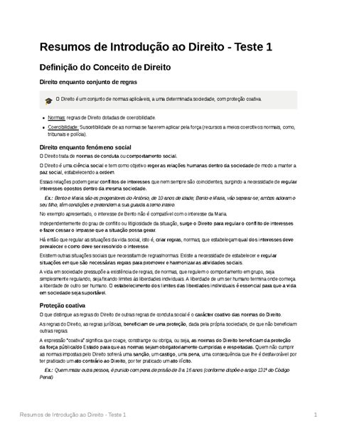 Resumos Id Teste Resumo Introdu O Ao Direito Resumos De