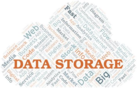 Data Storage Vector Word Cloud Made With Text Only Stock Illustration