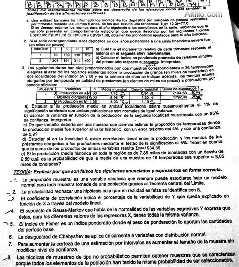 Uba Economicas Ciclo General Estadistica Do Examen Parcial