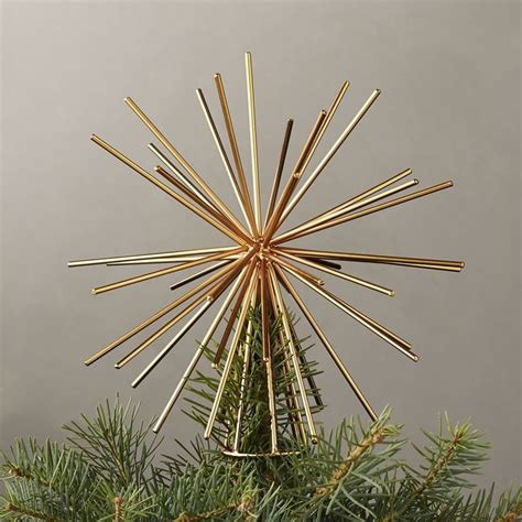 CB2 December Catalog 2018 Burst Gold Tree Topper Gold Christmas