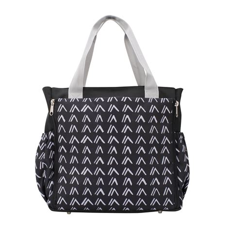 Ipack Baby 13 Drop Front Diaper Bag Tote Arrow Print Gray