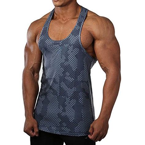 Men Muscle Fitness Gym Stringer Tank Tops Bodybuilding Wo