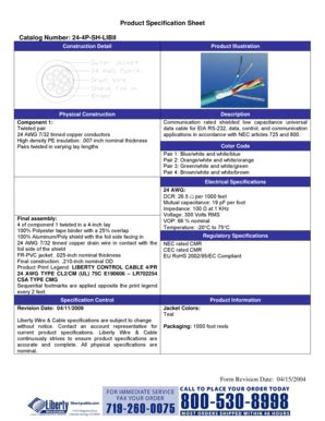 Fillable Online Product Specification Sheet Catalog Number P Sh