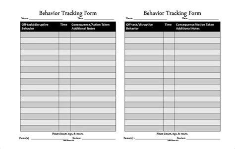 10+ Free Behavior Tracking Template