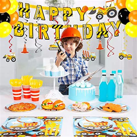 Decorlife Construction Birthday Party Supplies Serves Party Plates