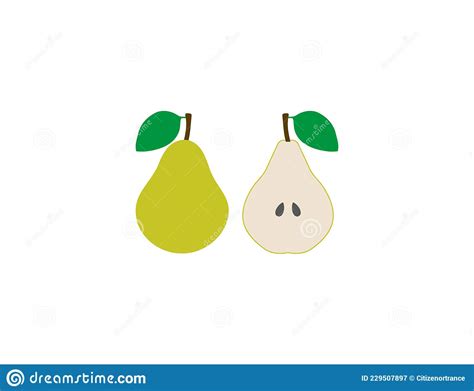 Pear Fruit Icon Vector Illustration Flat Design Stock Illustration