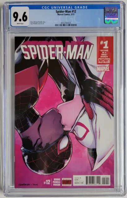 SPIDER-MAN #12 CGC 9.6 Spider-Verse Miles Spider-Gwen Kiss Cover ...