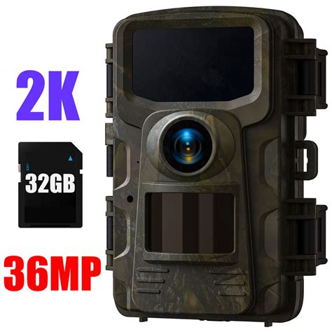 CAMPARK 2K 36MP Trail Camera With SD Card Game Camera With 120Wide