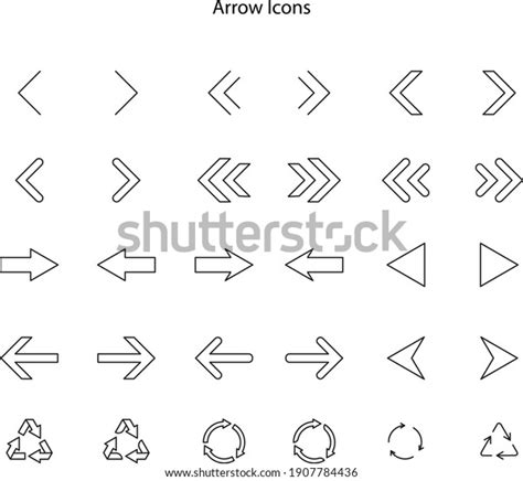 Set Arrow Icon Collection Different Arrows Stock Vector Royalty Free