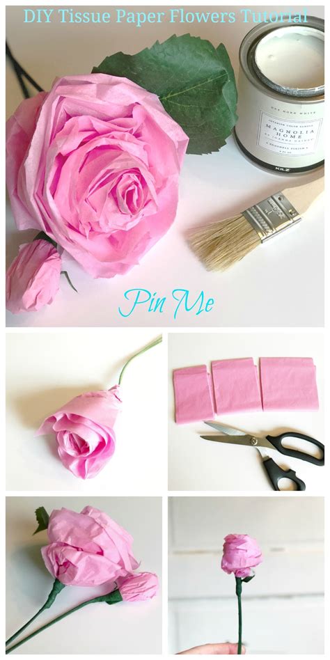 Easy tissue paper rose craft for kids – Artofit