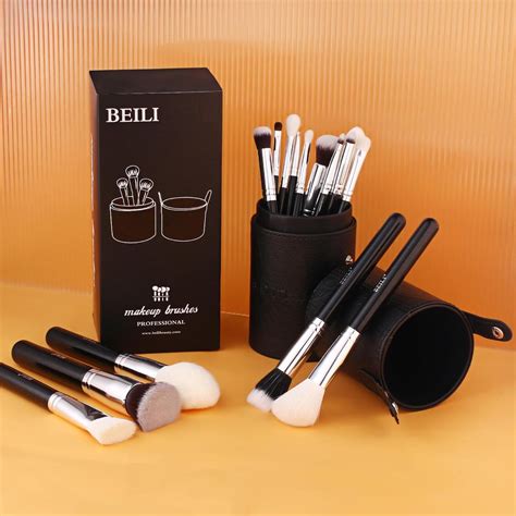 Cheap BEILI Makeup Brushes 15pcs Professional Premium Synthetic Goat