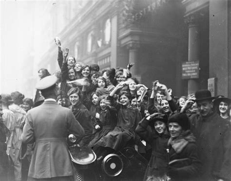 11th November 1918 Crowds Celebrating The Armistice In London At The