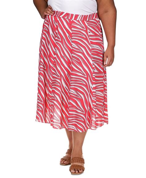 Michael Kors Plus Size Zebra Print Midi Skirt Macys