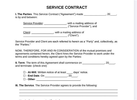 10 Free Service Contract Agreement Templates In Word And Clickup