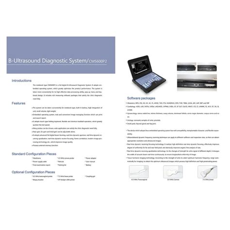 Ultrasound Sonar Machine Contec Cms 600 P2 With 35mhz Convex Probe