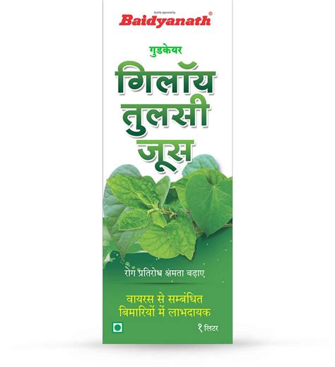 Buy Baidyanath Giloy Tulsi Juice Immunity Omniprotection No Added