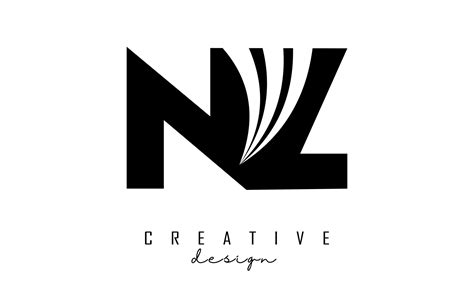 Creative Black Letters Nz N Z Logo With Leading Lines And Road Concept Design Letters With