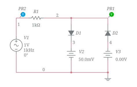 Diode Clipper Circuit Multisim Live