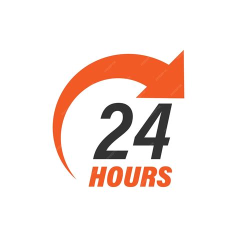 Premium Vector 24 Hours Service Icon In Flat Style All Day Business