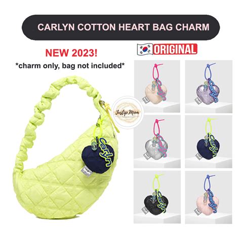 Jual 100 Original Korea Carlyn Cotton Heart Bag Charm New 2023