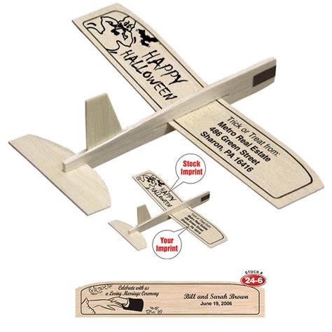 Promotional 8 Balsa Wooden Toy Airplane Glider Wedding Customized 8