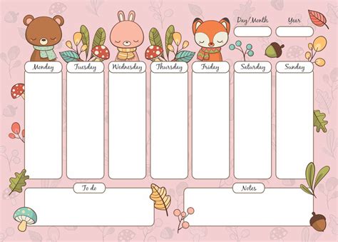 Cute Hourly Planner Printable