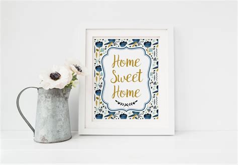 Home Sweet Home Sign Printable Quote 8x10 Etsy