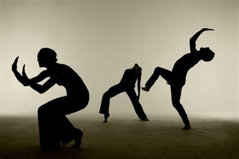 Three Silhouettes Of People Doing Different Dances