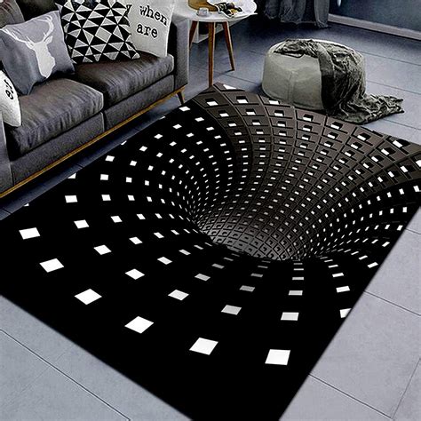 Tapis D Illusions D Optique Carreaux Antid Rapant Tapis Table