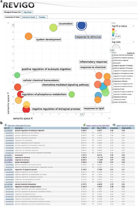 Visualizations Of Biological Process Go Annotations Using Revigo