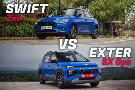 Maruti Swift Zxi Plus Vs Hyundai Exter SX Opt Dimensions Engine