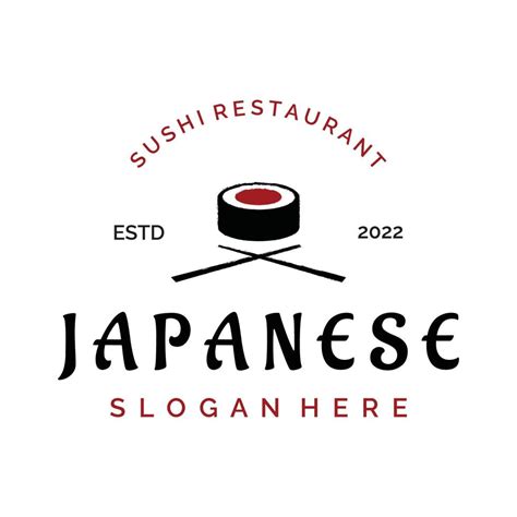 Sushi Logo Template Design Seafood Or Traditional Japanese Cuisine With