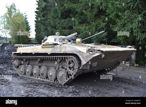 Russian tank BMP, BMP-1 in the field at a classic car meeting in Benneckenstein, Saxony-Anhalt ...