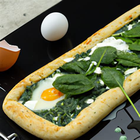 Pide mit Spinat Käse und Ei Rezept