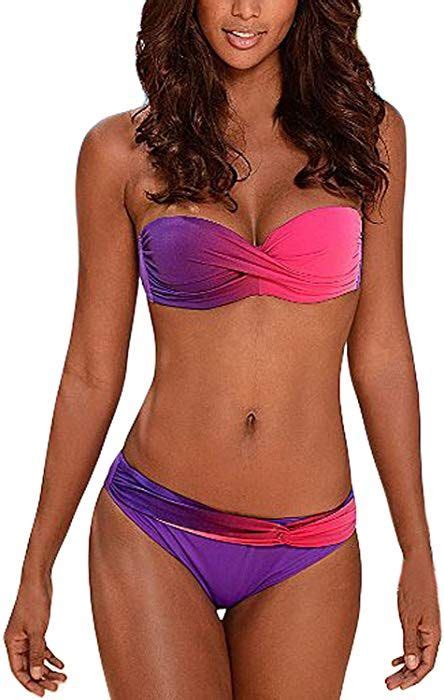 Aleumdr Mujer Bikini Push up Bra Bañador con Relleno Ropa de Baño