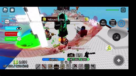 Roblox Noob Invasion Defeating Hallowed Bishop Again Youtube