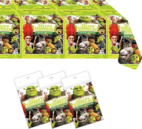 Amazon Shrek Birthday Party Decorations 3Pcs Plastic Tablecloth