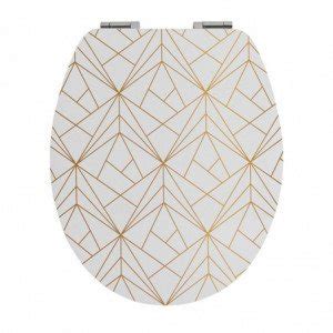 Abattant Decor Diplomat Geometric Gold Soft Close Bois Compresse